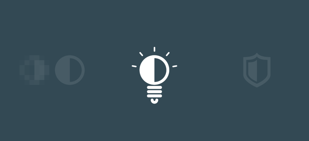 Representation of the main logo as a light bulb. It suggests that the word "resolution" means the action of finding a solution to a given problem.